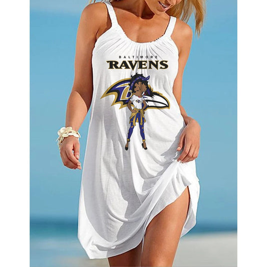 Baltimore Ravens 3D Digital Printed Suspender Dress