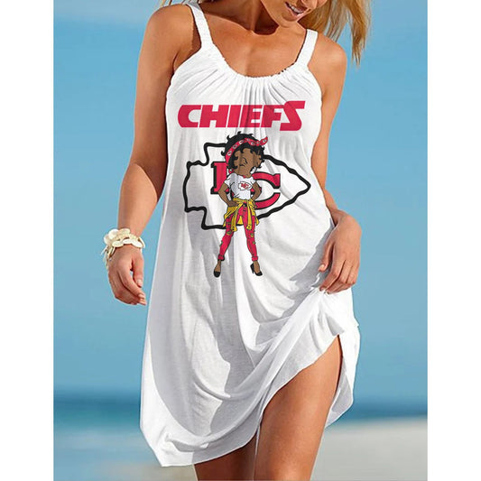 Kansas City Chiefs 3D Digital Printed Suspender Dress