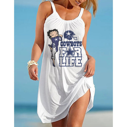 Dallas Cowboys 3D Digital Printed Suspender Dress